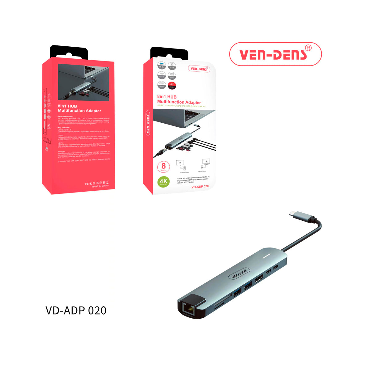 Ven-Dens - 8In1 Hub Multifuncion Adapter