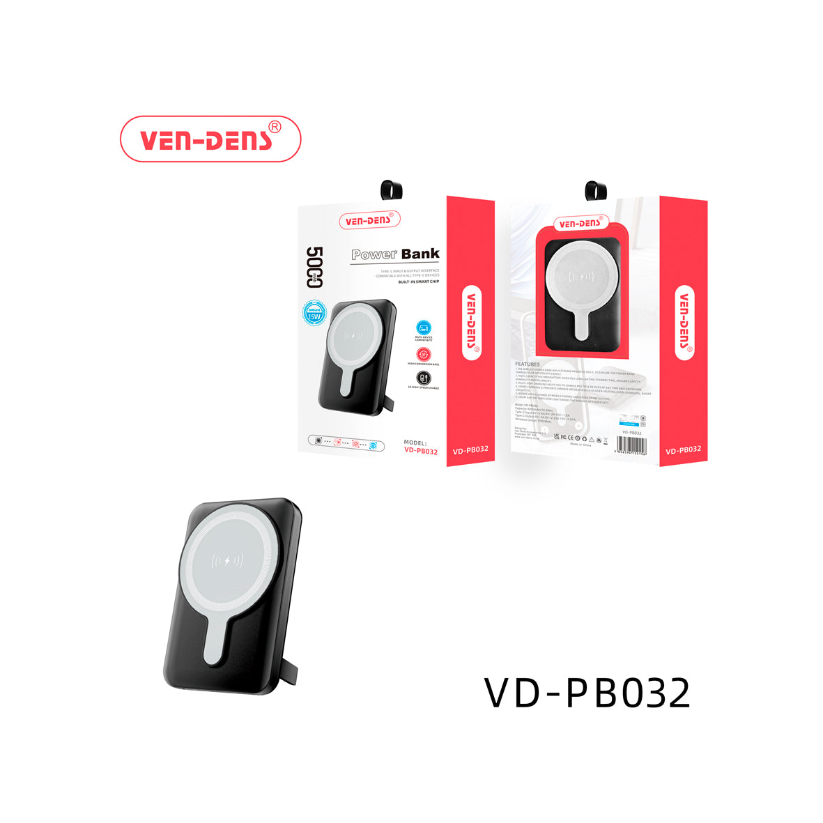 Ven-Dens - Wireless Powerbank 5000Mah