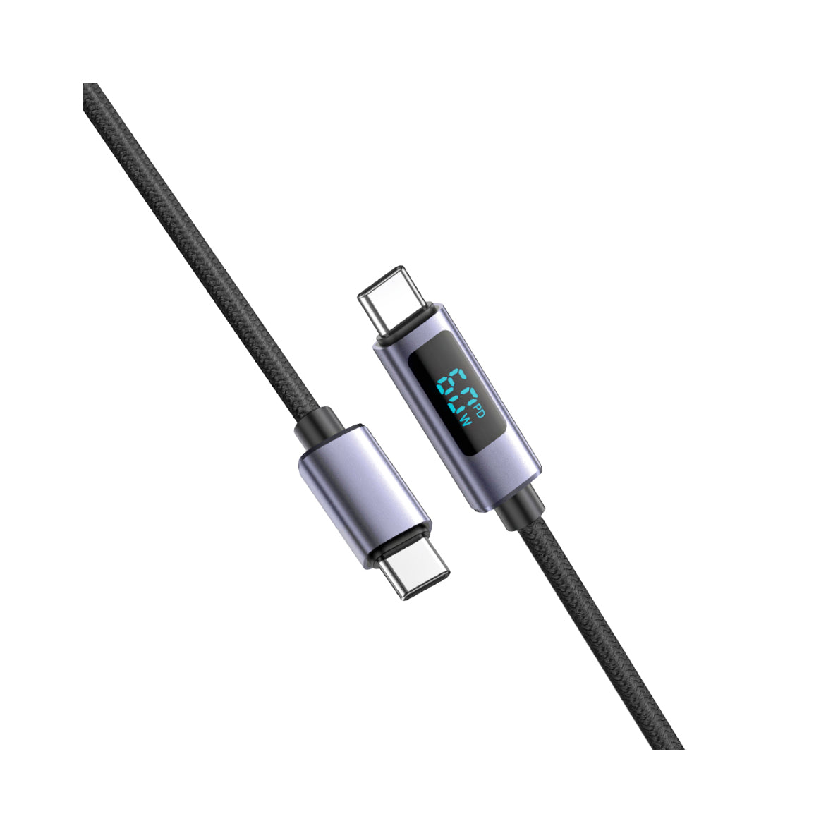 Ven-Dens - 60W Charging and Data Transfer Cable Display LCD USB-C 1m