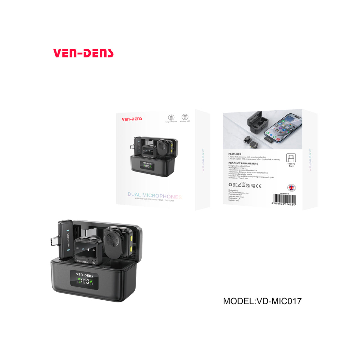 Ven Dens - Dual Microphone - Wireless Live Stream + Outdoor