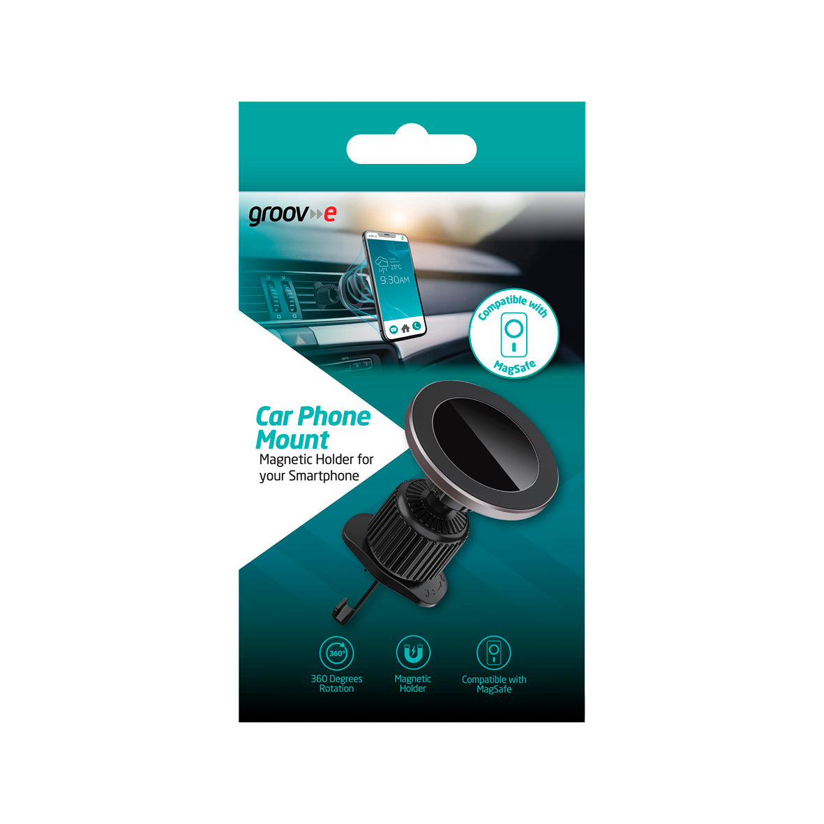 Groov-e - Car Phone Mount - Magnetc Holder for Smartphone