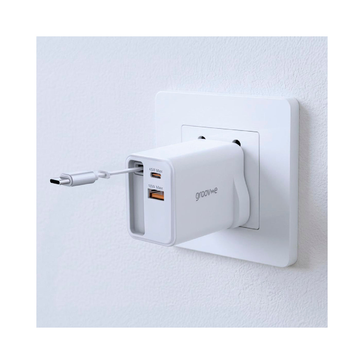 Groov-e Wall Charger USB-C & USB-A 45W