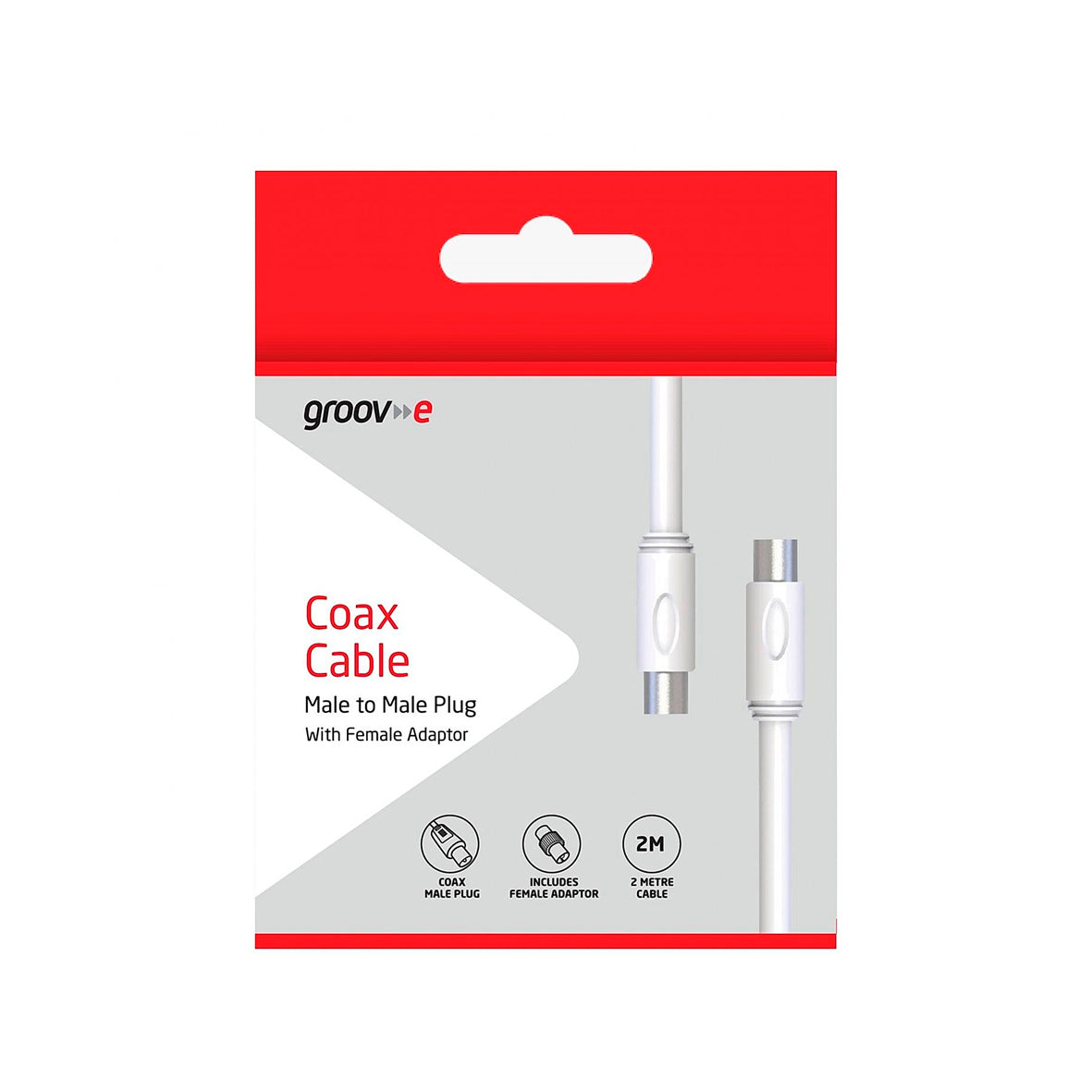 Groove - Coax Cable - Male to Male - 2m - White