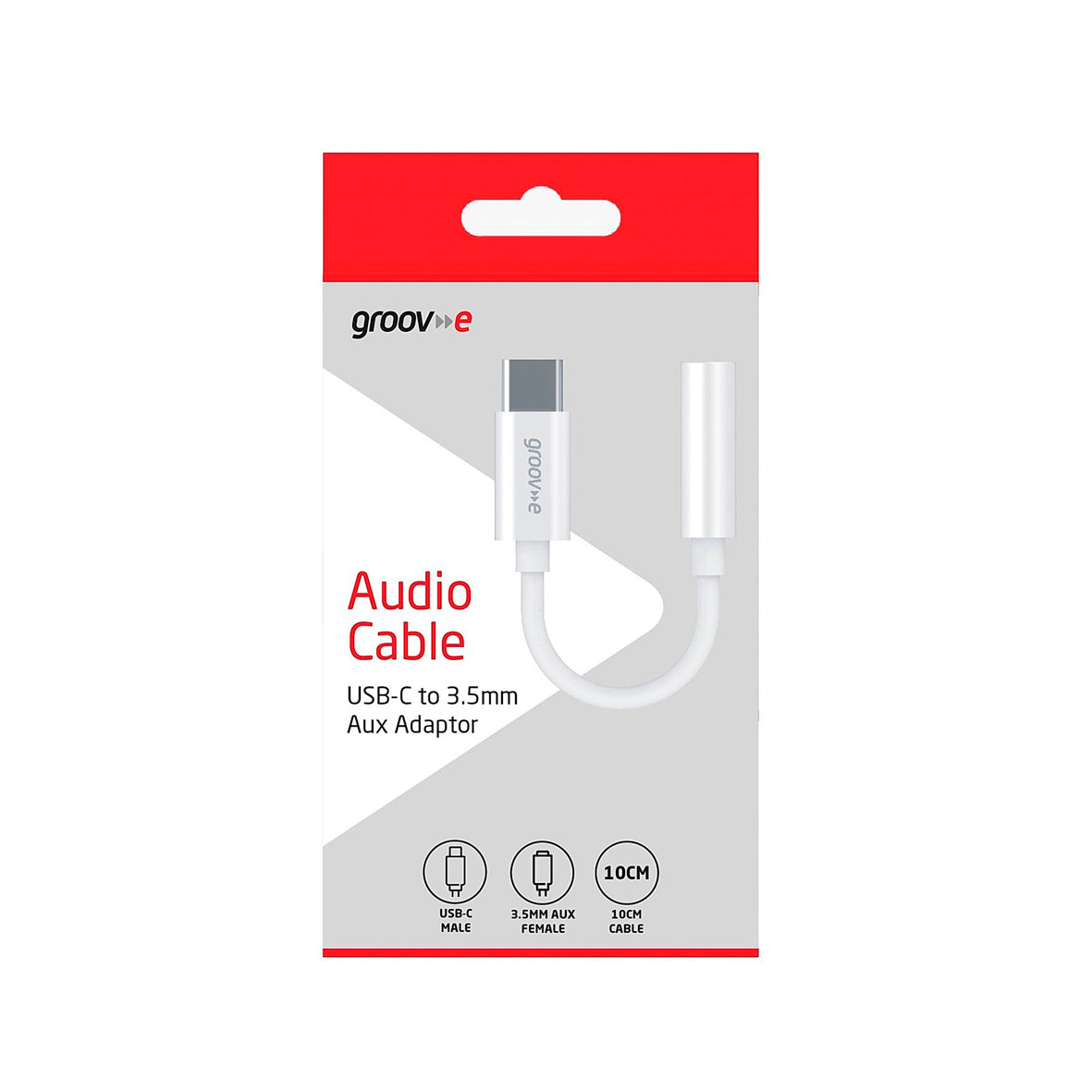 Groov-e - Audio Adapter USB-C to 3.5mm Female AUX Adapter 10cm