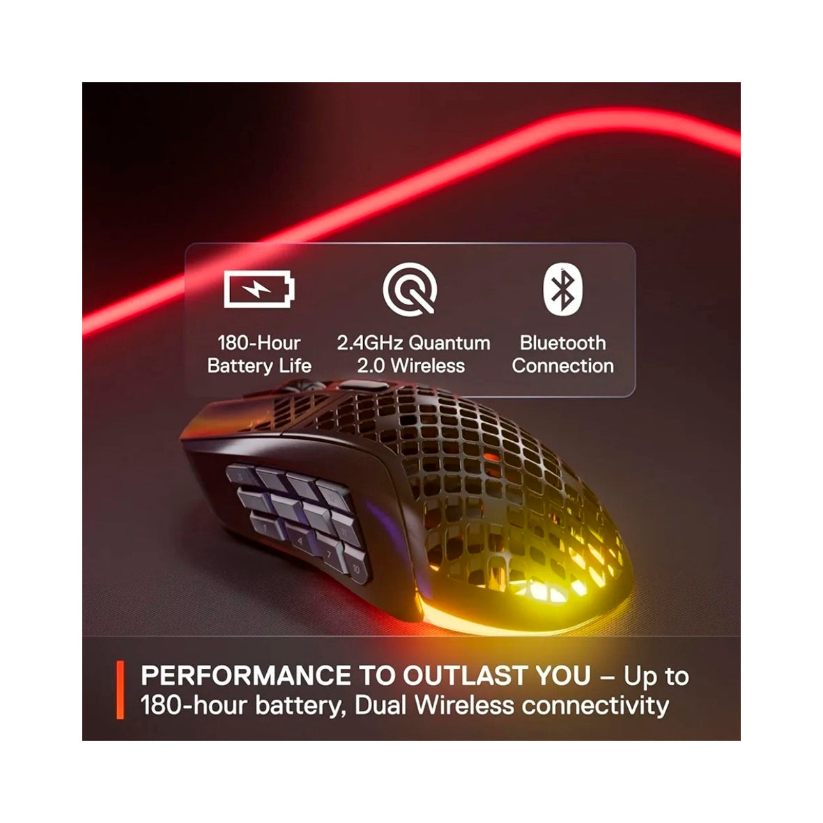 SteelSeries - Aerox 9 RGB Wireless Optical Gaming Mouse - Black