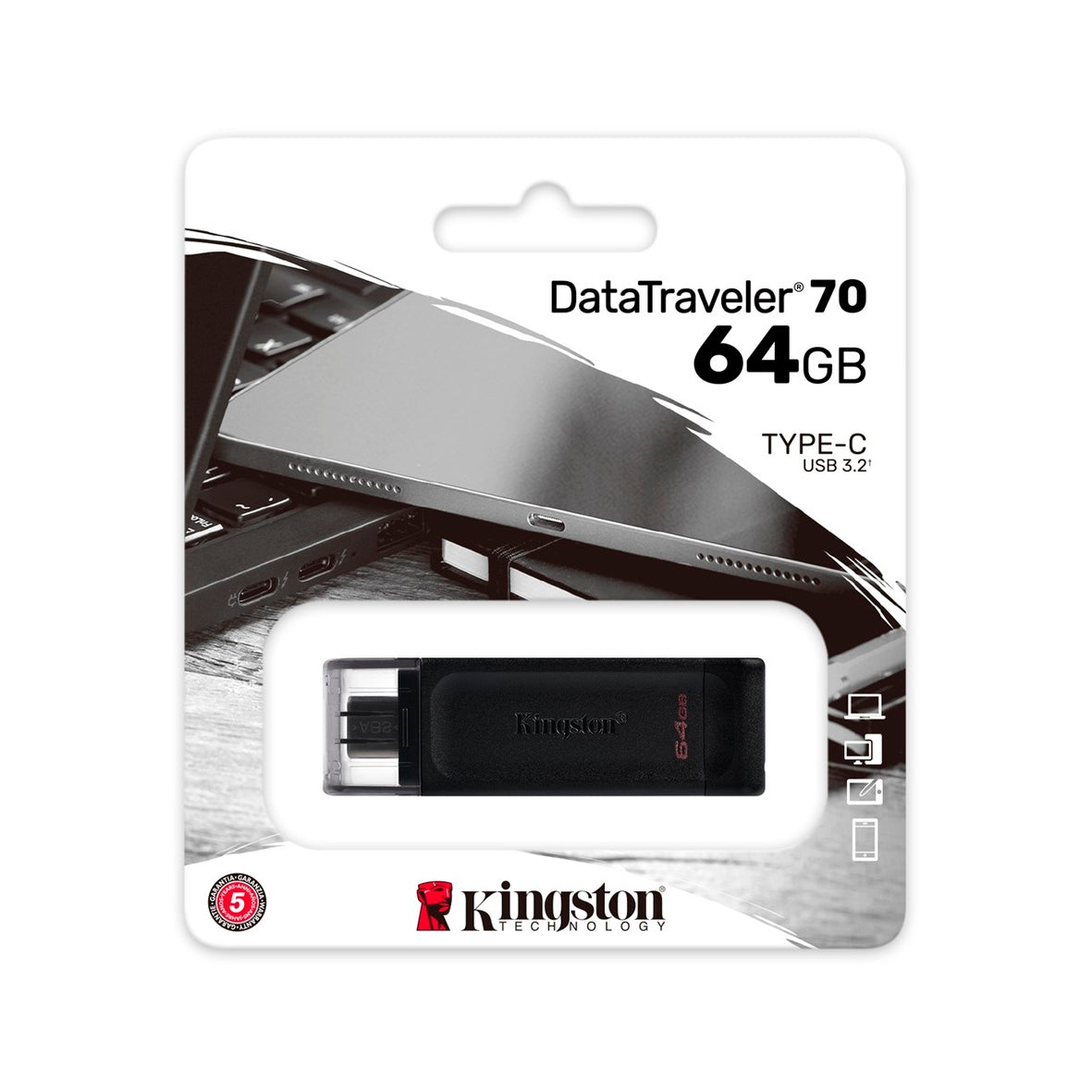 Kingston - DataTraveler 70 64GB USB-C Flash Drive