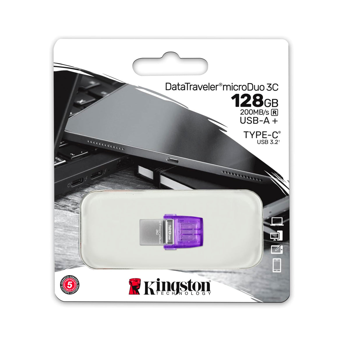 Kingston - DataTraveler MicroDuo 3C USB-A + USB-C - 128GB