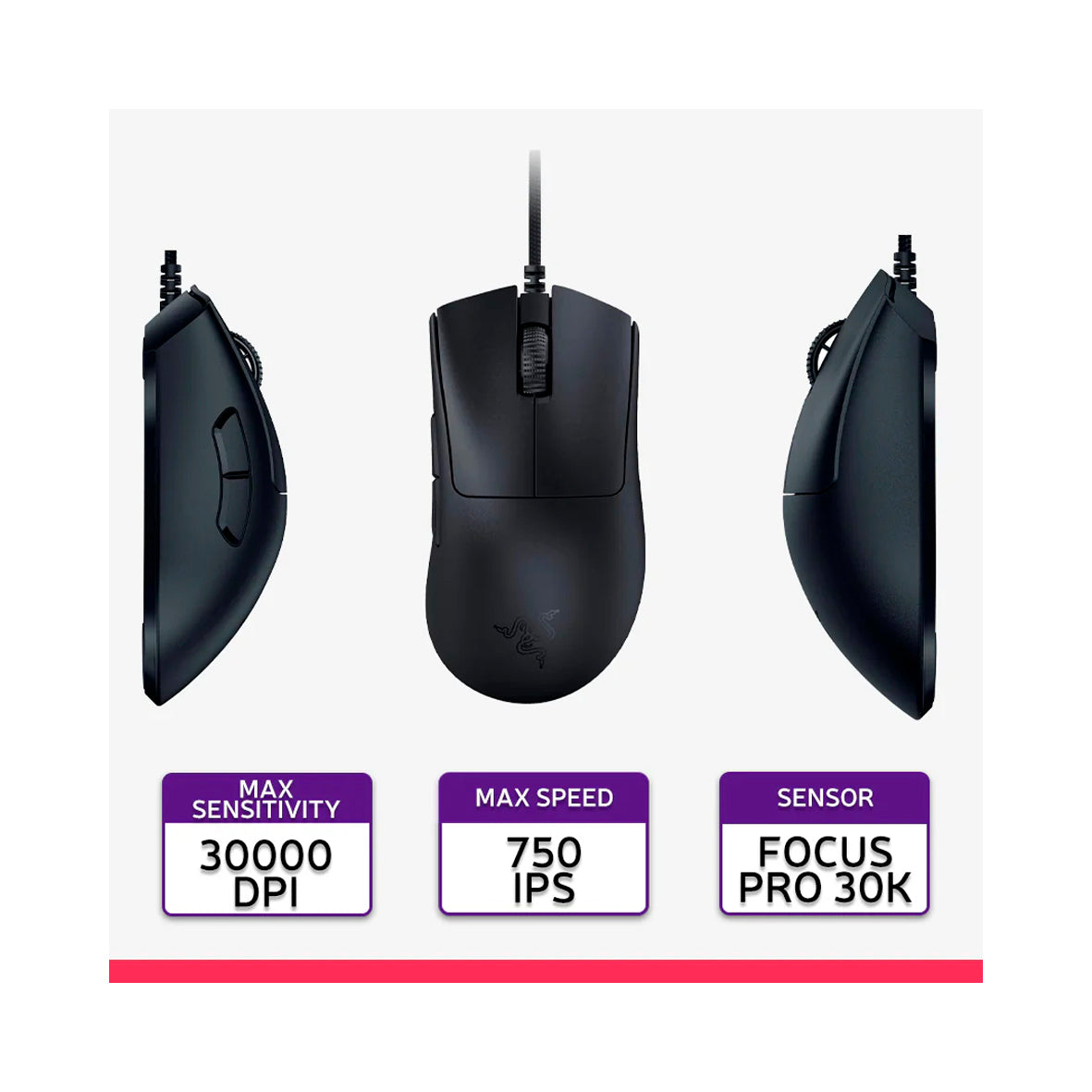 Razer - DeathAdder V3 Wired Gaming Mouse - Black
