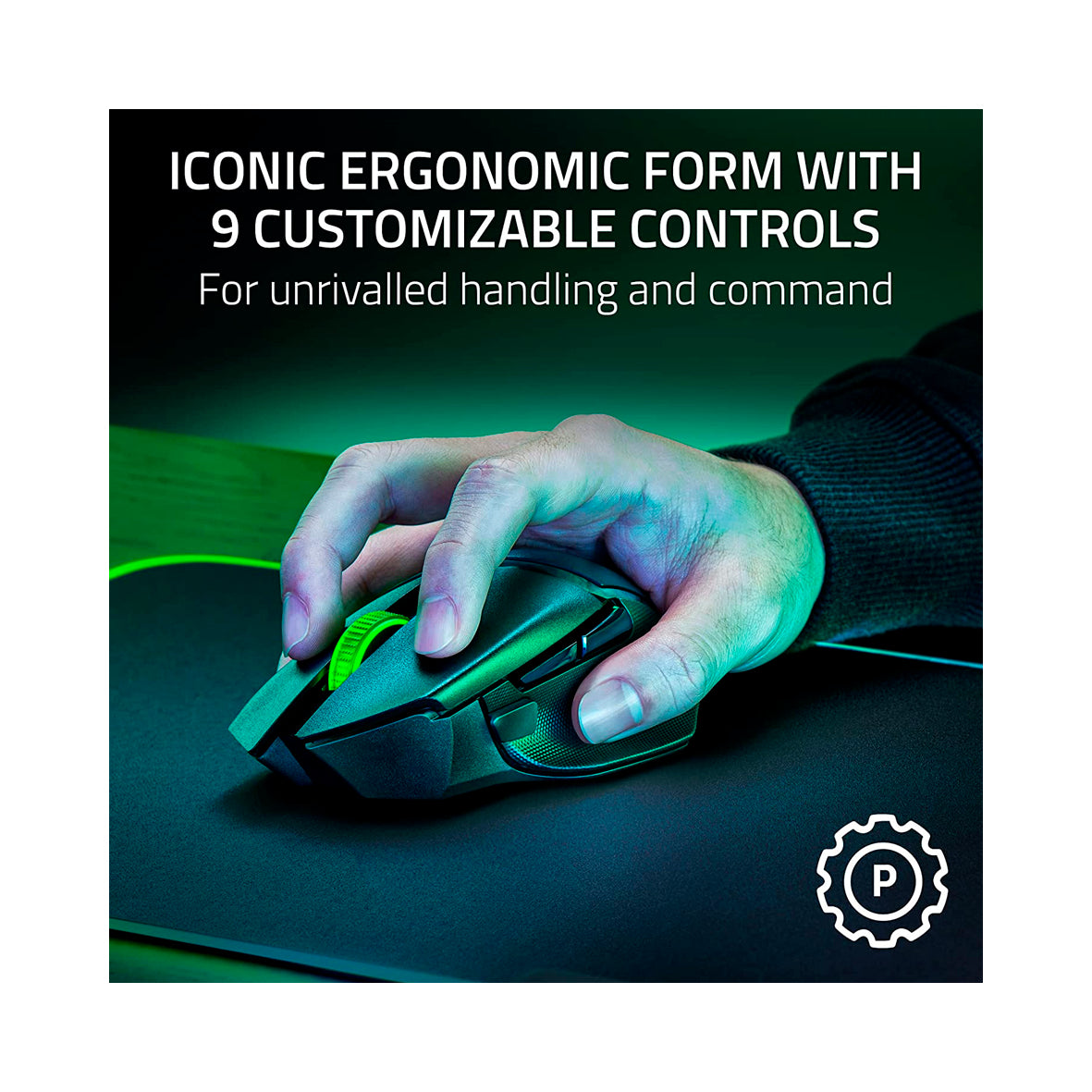 Razer - Basilisk V3 X HyperSpeed Ergonomic Wireless Gaming Mouse - Black