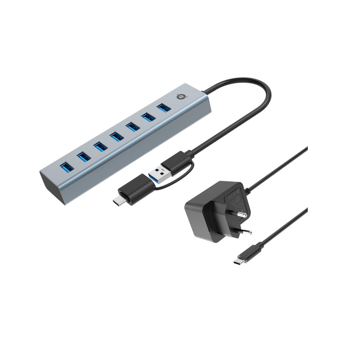 Conceptronic - Docking Hub 7 In 1 Aluminium USB 3.0