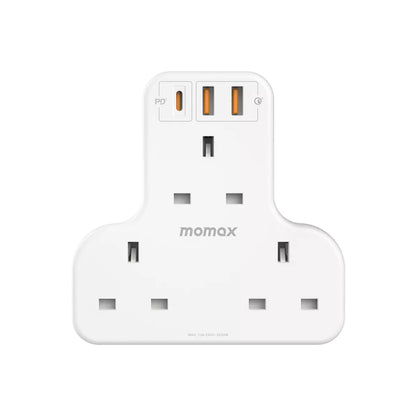 MOMAX - OnePlug - 3-Outlet Extension Plug Socket T-Shaped Power Strip - USB-C & 2x USB