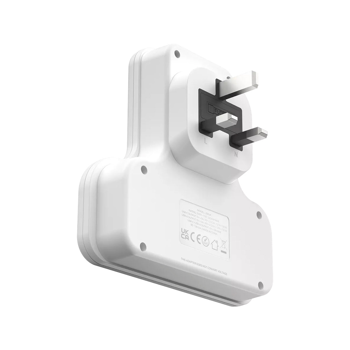 MOMAX - OnePlug - 3-Outlet Extension Plug Socket T-Shaped Power Strip - USB-C & 2x USB
