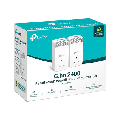 Tp-Link - Wired 1428Mbps G.hn2400 Powerline Kit PG2400P - White
