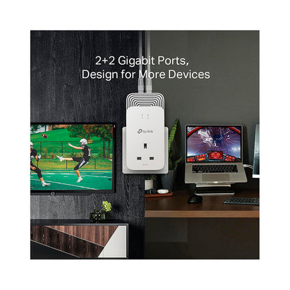 Tp-Link - Wired 1428Mbps G.hn2400 Powerline Kit PG2400P - White