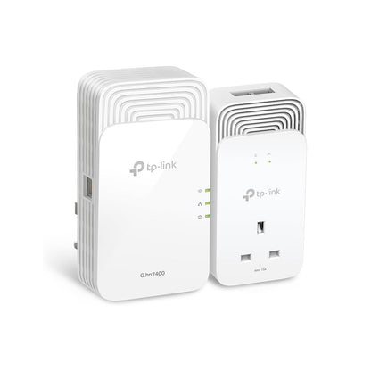 Tp-Link - G.hn2400 Powerline Wi-Fi 6 Kit AX1800  - White