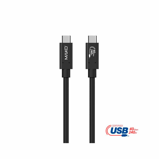 Mako - USB-C to USB-C 240W USB 4.0 1M Nylon Cable - Black