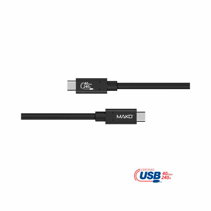 Mako - USB-C to USB-C 240W USB 4.0 1M Nylon Cable - Black