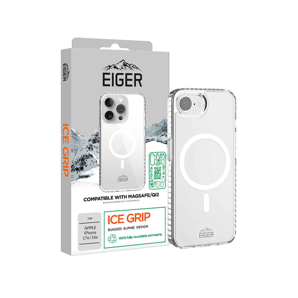 Eiger - iPhone 17e/16e  Ice Grip Case - Clear