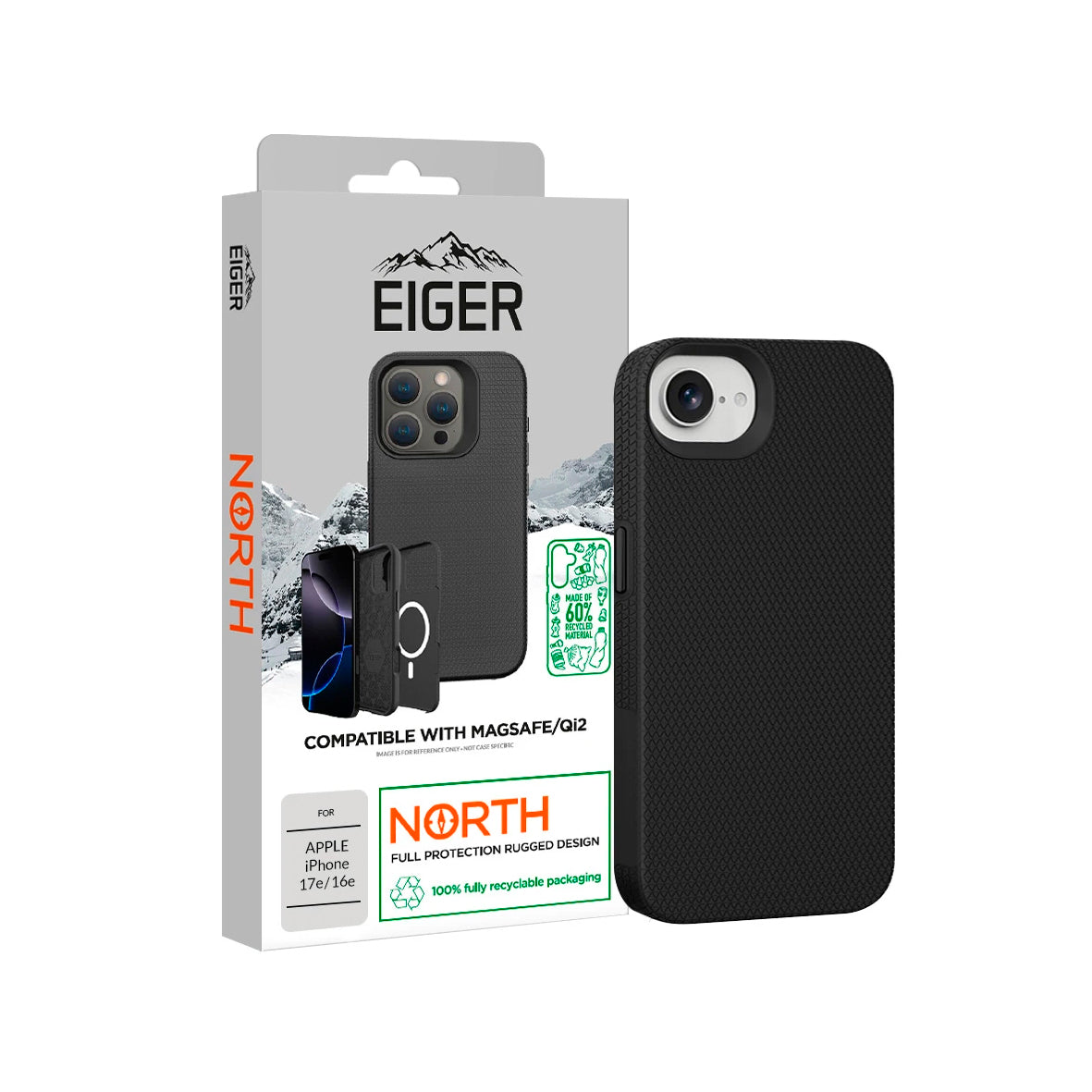 Eiger - Iphone 17e/16e North Magsafe Case GRS - Black