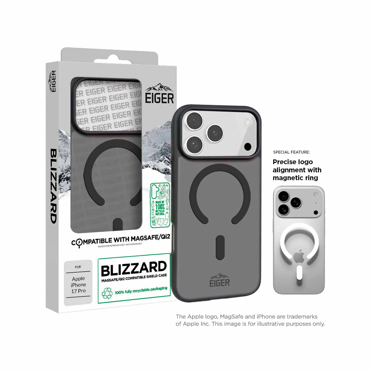 Eiger - iPhone 17 Pro Blizzard Magsafe Case GRS - Black