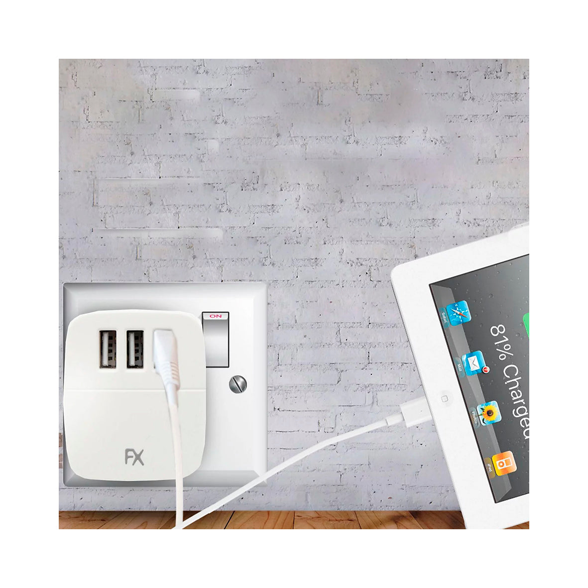 FX - 3 Port USB Mains Wall Charger Tablet Smartp. Charging Plug 3.1a