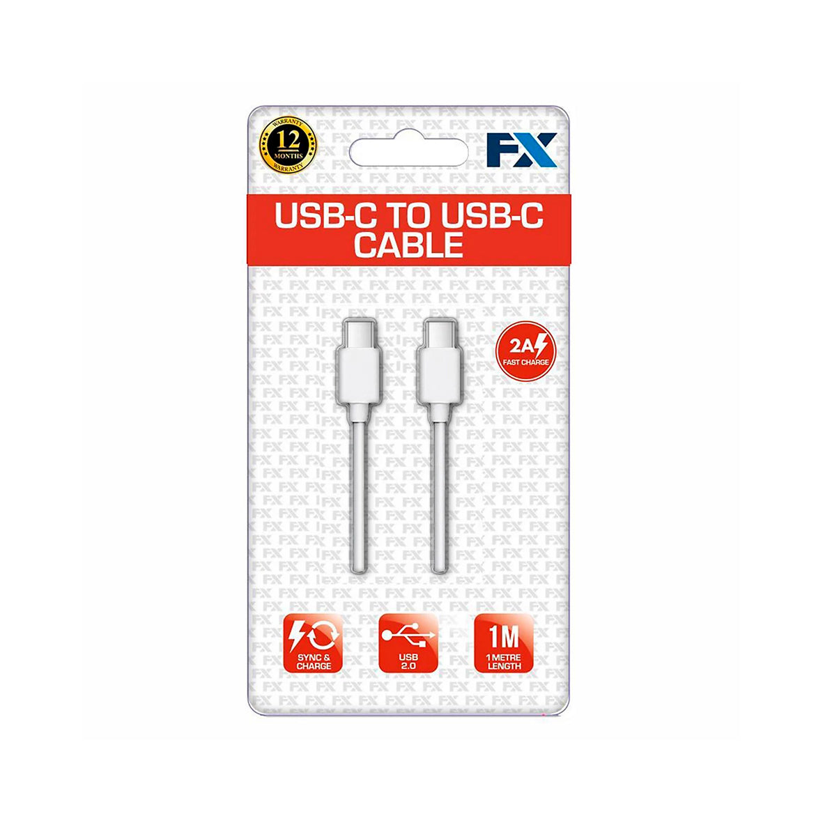 FX - Braided USB-C to USB-C Data Cable for Sync and Charge Android 1M