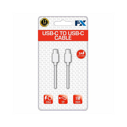 FX - Braided USB-C to USB-C Data Cable for Sync and Charge Android 1M