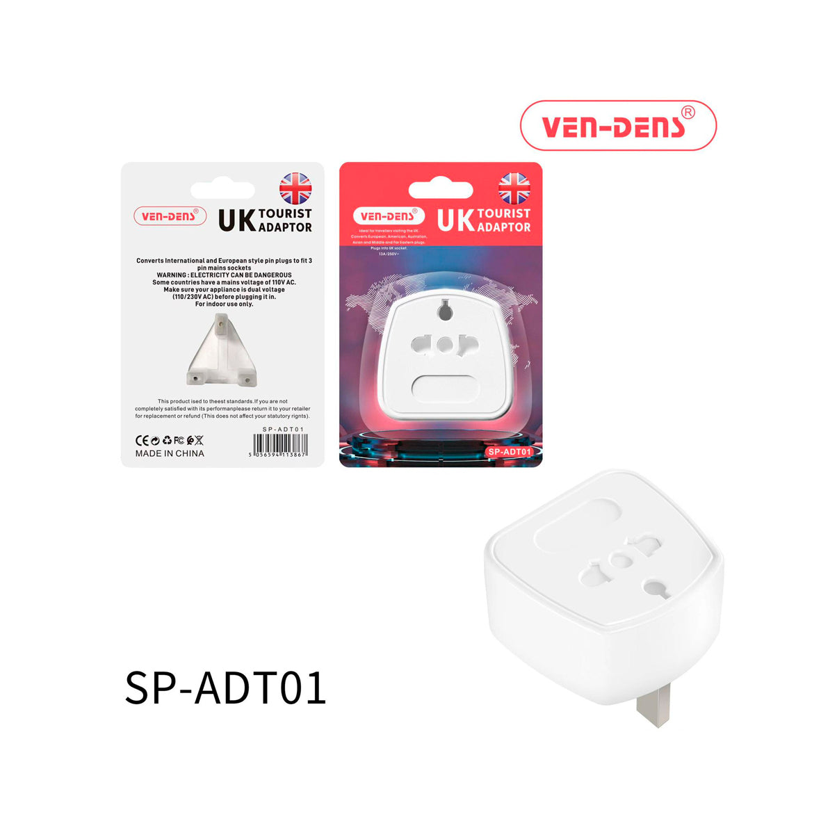 Ven-Dens - Travel Adapter to UK SP-ADT01