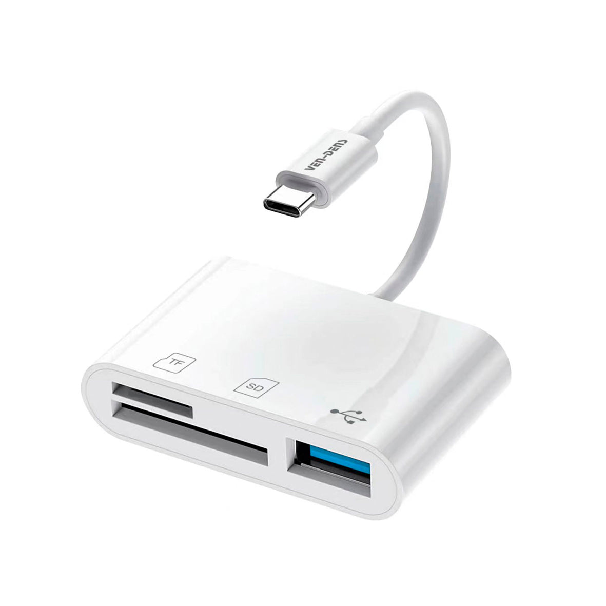 Ven-dens - 3in1 Card Reader TF+SD+USB 3.0 - White