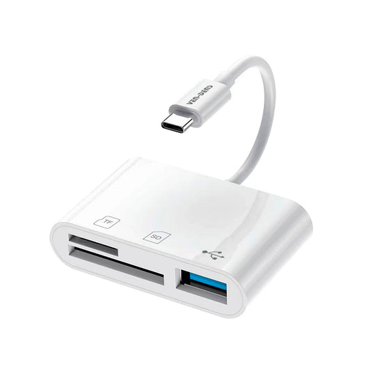 Ven-dens - 3in1 Card Reader TF+SD+USB 3.0 - White