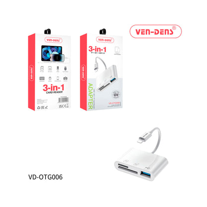 Ven-Dens - 3 In 1 Card Reader Adapter
