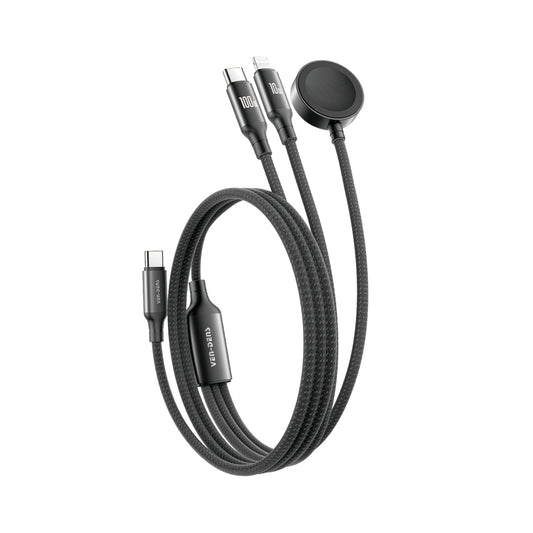 Ven-Dens - 3 in 1 Flexible USB-C iPhone/Watch Data/Charge 1.2m