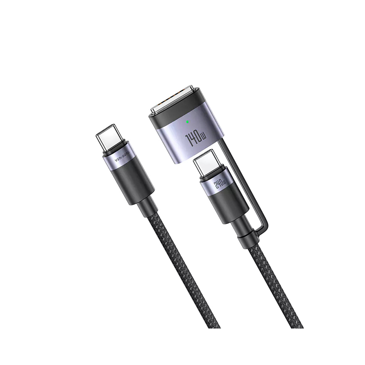Ven-Dens - 240W 3 in 1 Charging Data Transfer Type-C to Type-C Mag3 2m