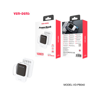 Ven-Dens - 10000mAh Powerbank White - VD-PB040