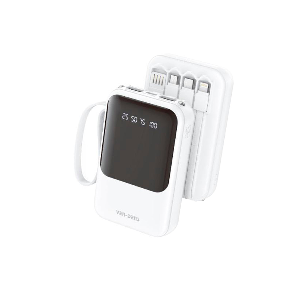 Ven-Dens - 10000mAh Powerbank White - VD-PB040