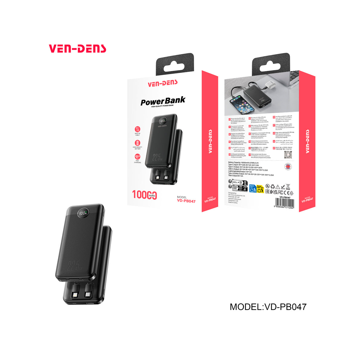 Ven-dens - Power bank 10000mAh VD-PB047