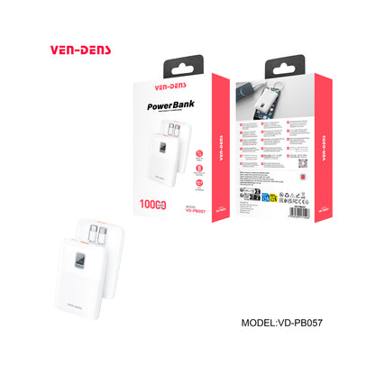 Ven-Dens - 10000mAh Powerbank White - VD-PB057