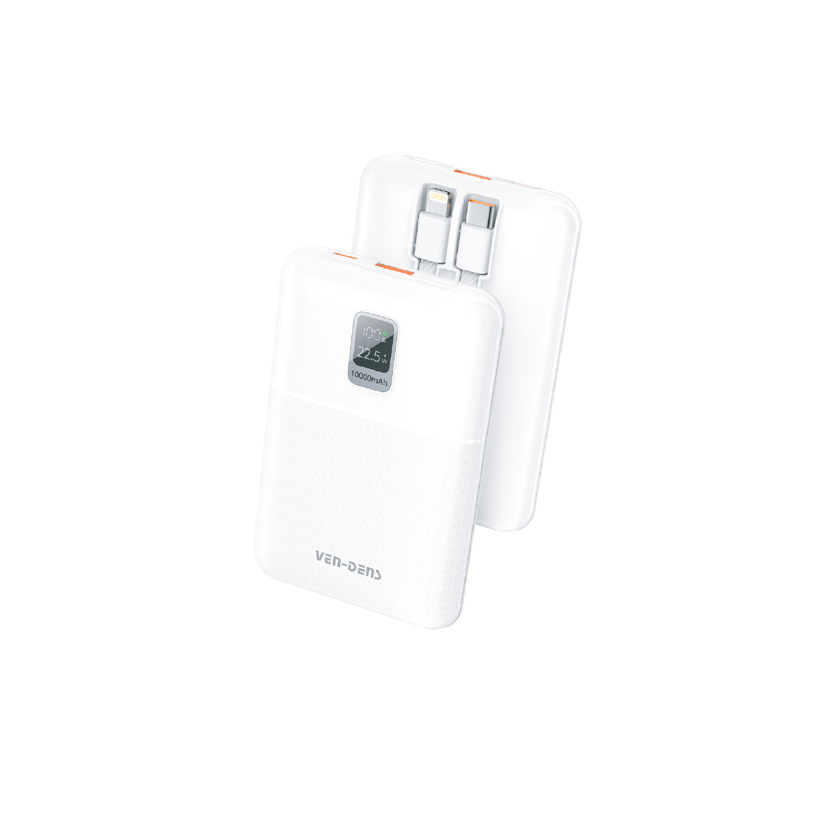 Ven-Dens - 10000mAh Powerbank White - VD-PB057