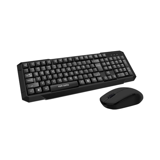 Ven-Dens - MK003 Office Keyboard with Mouse Wireles combo - Black