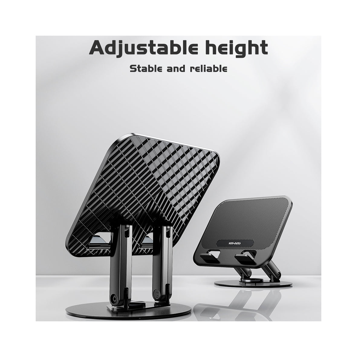 Ven-Dens - Heavy-Duty & 360º Rotatable Stand ABS ? Holder for Laptops & Tablets - Black