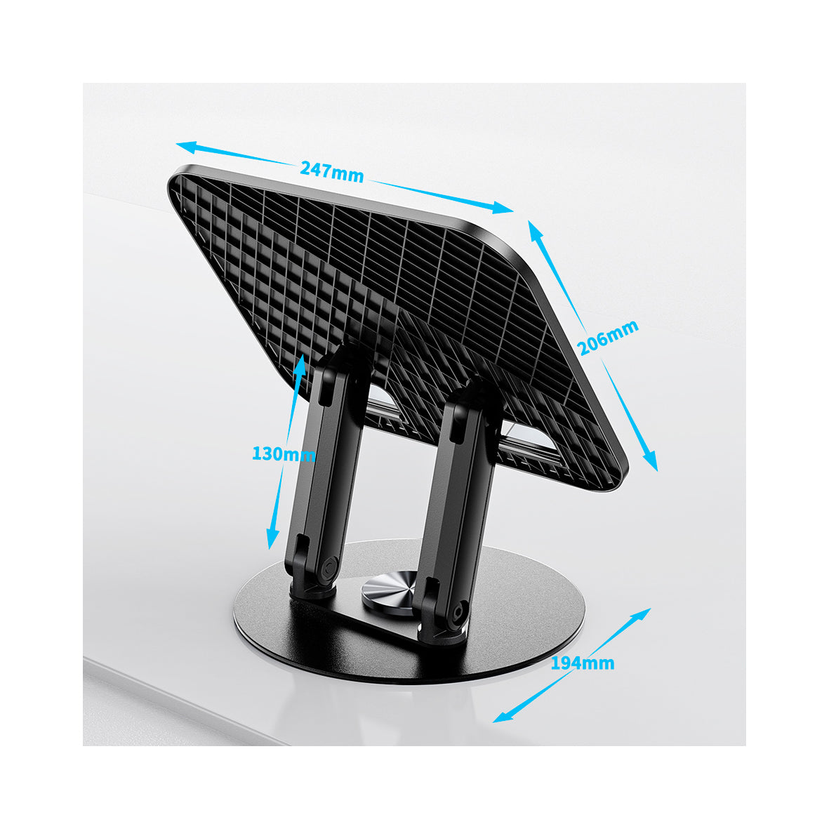 Ven-Dens - Heavy-Duty & 360º Rotatable Stand ABS ? Holder for Laptops & Tablets - Black