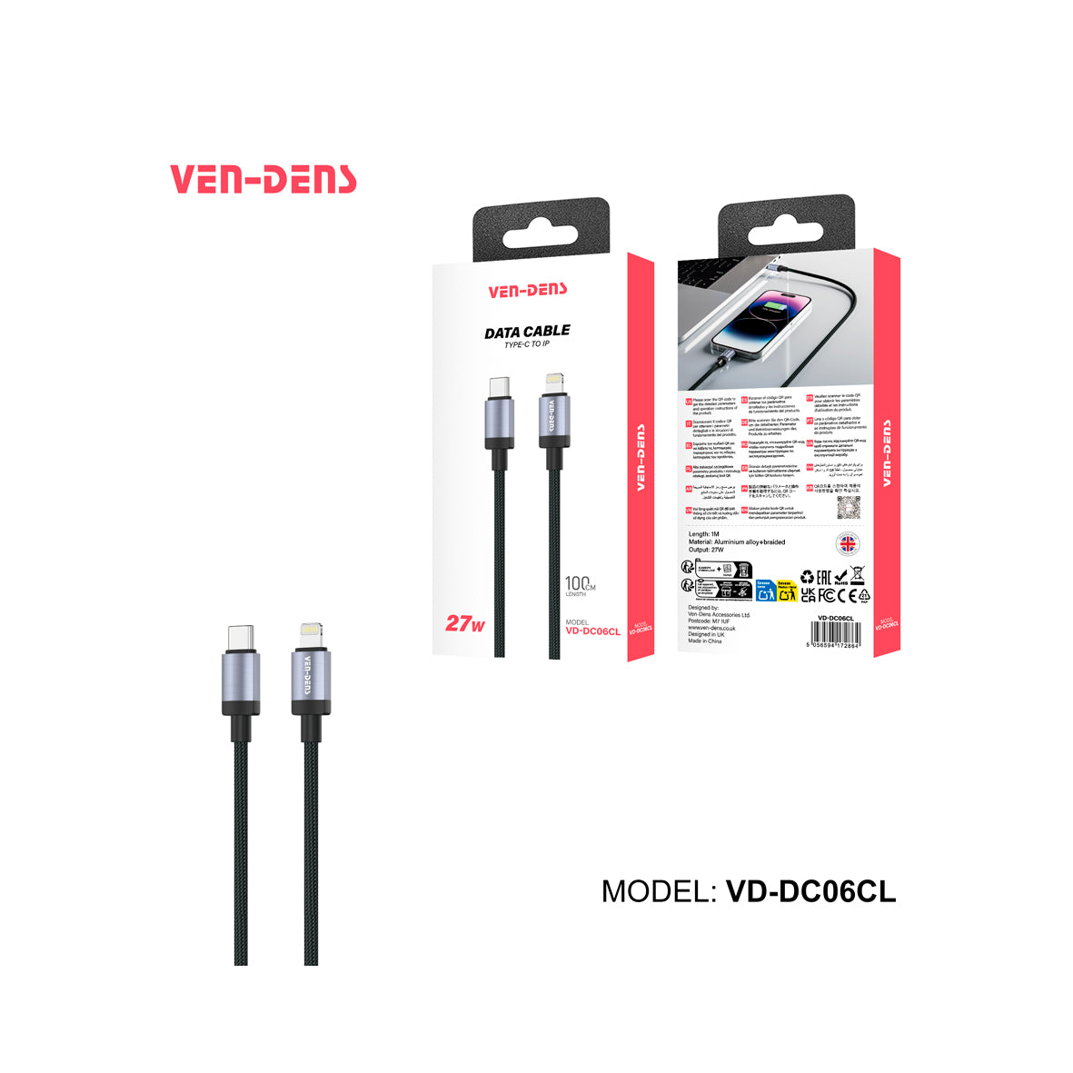 Ven-Dens - USB to Lightning Data VD-DC06CL