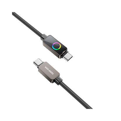 Ven-Dens - 100W Charging and Data Transfer Cable Type-C 1M Black