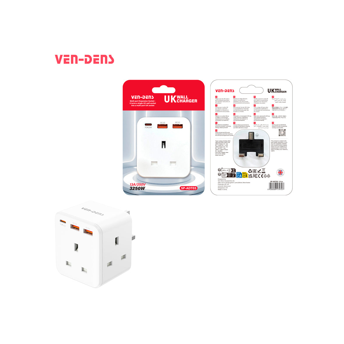 Ven-Dens Uk Wall Charger SP-ADT03