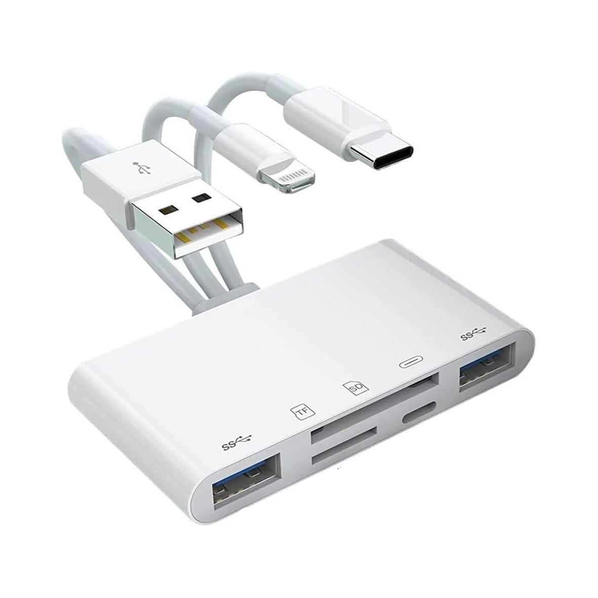 5 in 1 Lightning + USB-C + USB-A OTG Memory card Reader