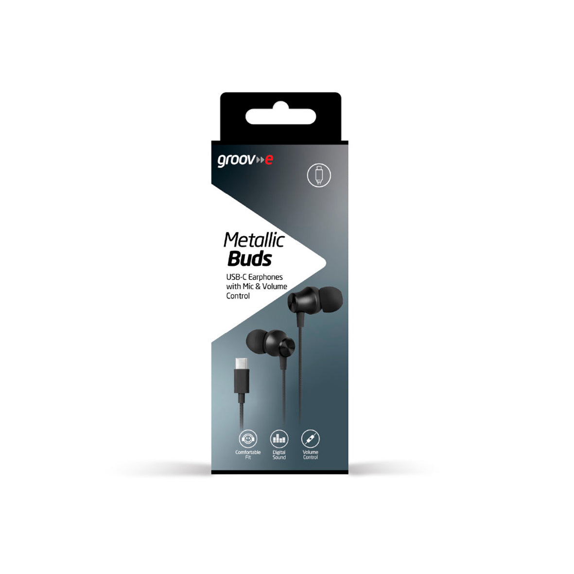 Groov-e Metallic Buds Earphones - Black