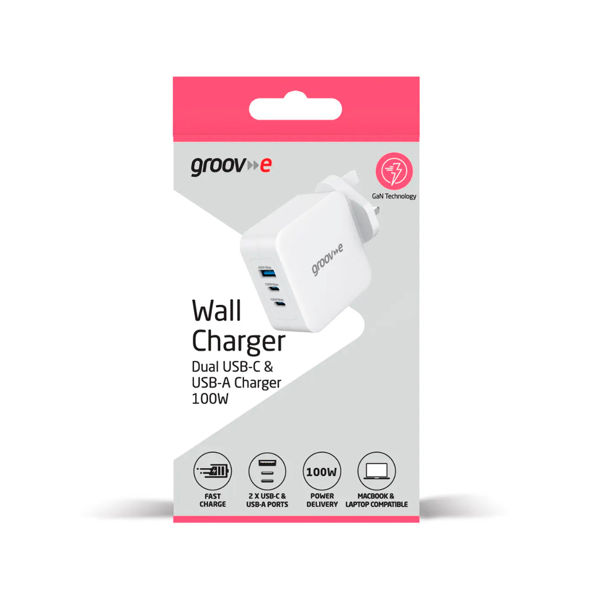Groove - Wall charger 100w Dual Usb C & Usb A