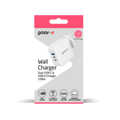 Groove - Wall charger 100w Dual Usb C & Usb A