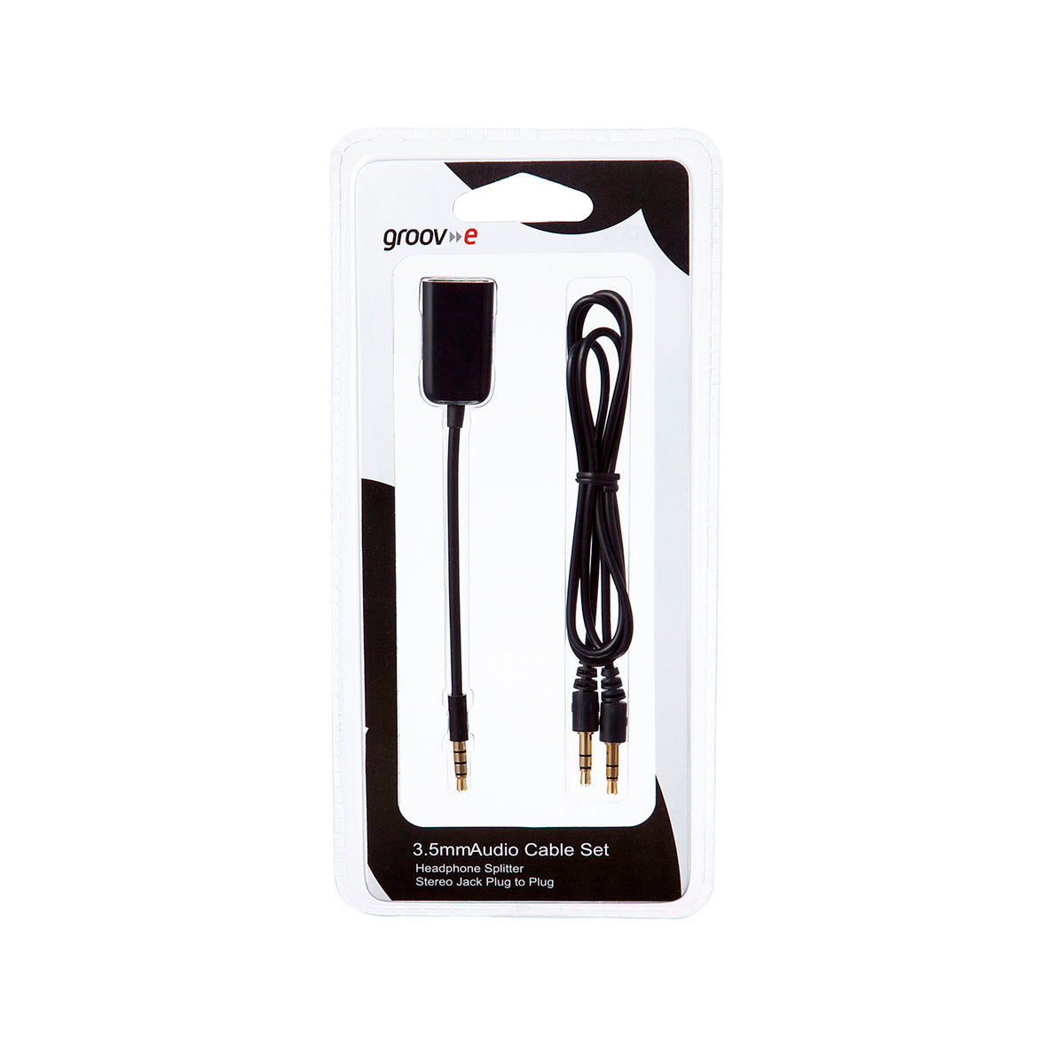 Groov-e - 3.5mm Jack Audio Cable Set Headphone Splitter AUX Male Lead
