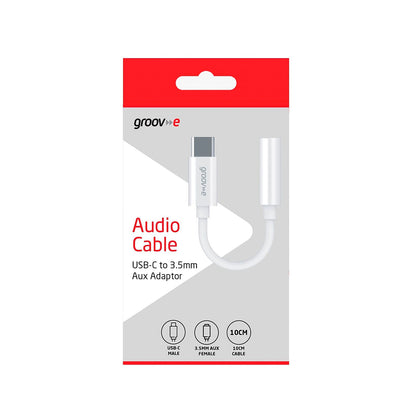 Groov-e - Audio Adapter USB-C to 3.5mm Female AUX Adapter 10cm